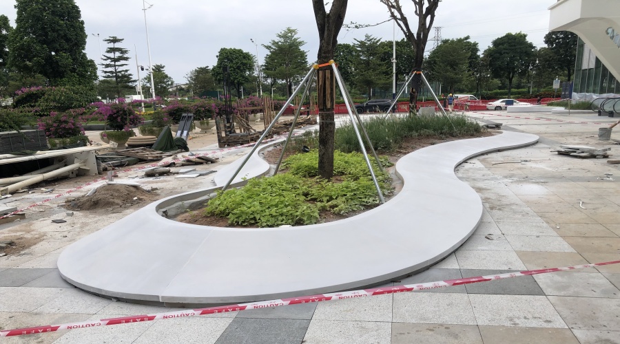 佛山云智匯大廈GRC花池坐凳定制認準飾紀上品GRC廠家